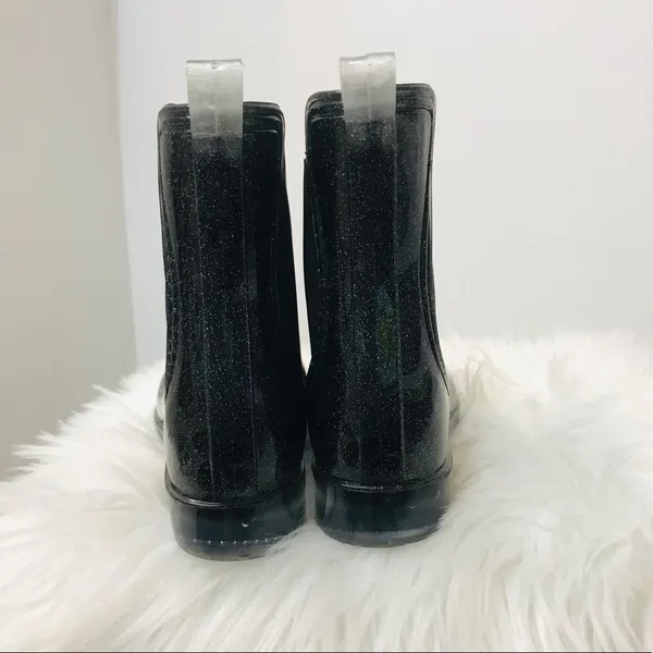 INC Women’s Raelynn Rain Black Glitter rain Boots sz 6 - Image 5