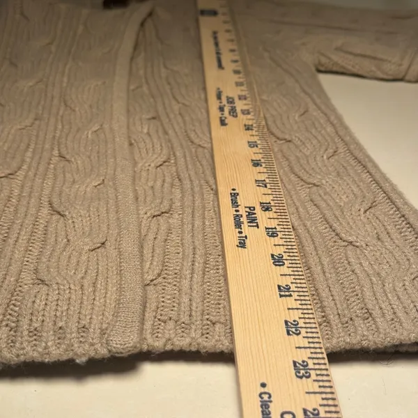 The Limited Womens Cable‎ Knit Short Sleeve Toggle Turtleneck Cardigan Taupe S - Image 7