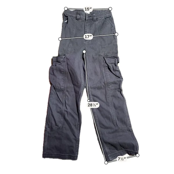 Billabong Gray Cargo Pants Wide Leg Utility Trousers‎ Womens Size 24 Charcoal - Image 4