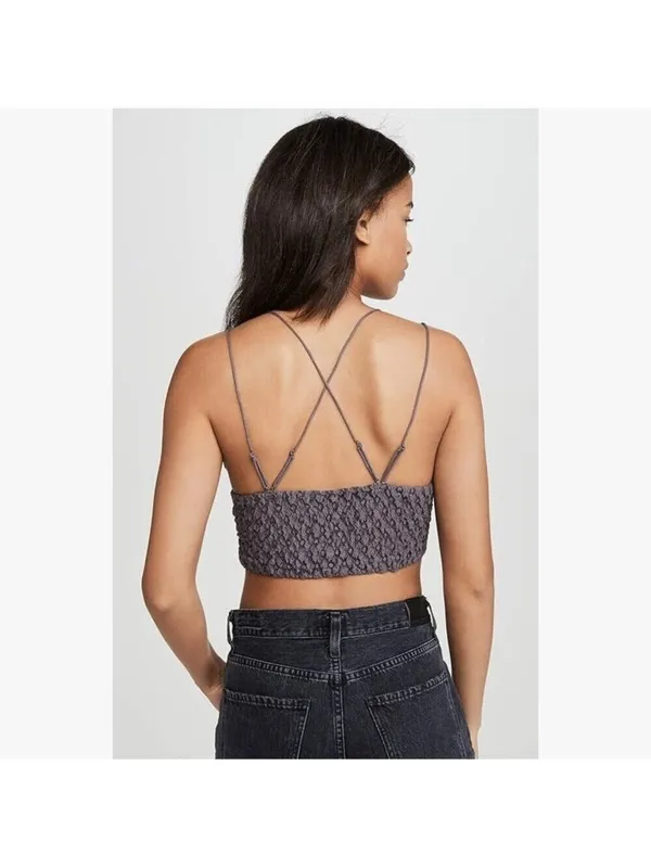Free People Adela Bralette Dark Grey Lace Size Small NWT - Image 3