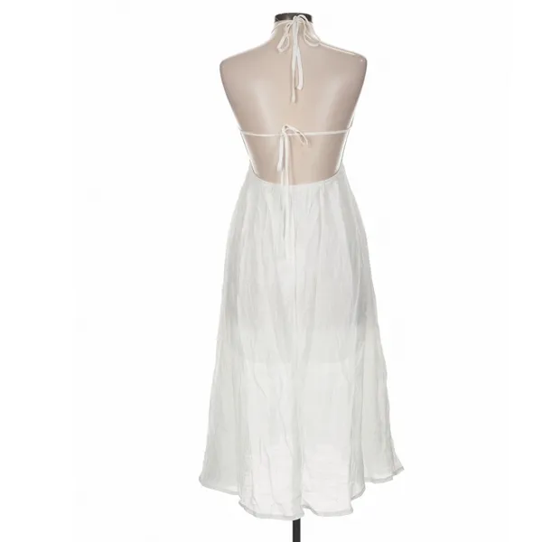 Hello Molly White Soft Breeze Maxi Dress Cut Out Slit Size 8 Boho Vacation - Image 8