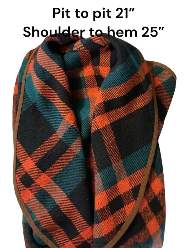 Vintage Plaid Waterfall Draping Vest Open Front Fleece Multicolor OSFM - Image 3