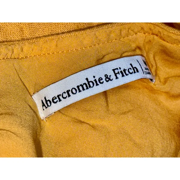 Abercrombie & Fitch Yellow Linen Spaghetti Strap Sleeveless Slip Mini Dress Sz M - Image 3