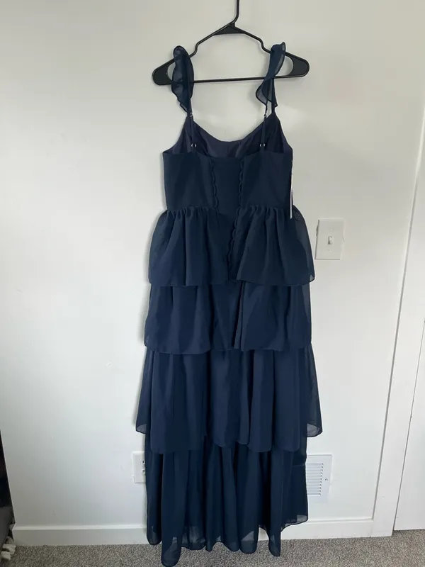 NWT Navy Blue Sleeveless Ruffle Bridesmaid Dress- Size 10 - Image 2