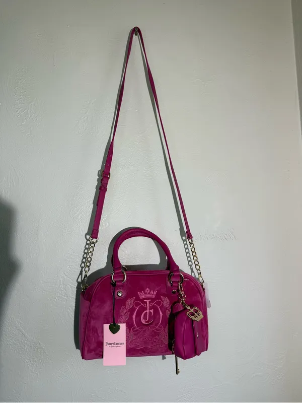 NWT Juicy Couture Sparkle Royal Satchel Raspberry Tart Pink - Image 2