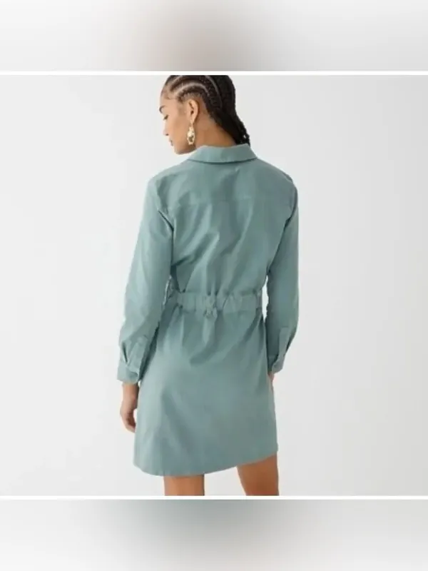 J Crew Long-sleeve zip-front chino dress size 10 - Image 3