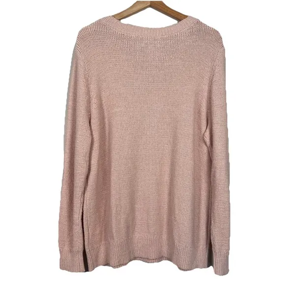 Daily‎ Ritual Cotton Crew Neck Sweater Cozy Boucle Women’s XL Pale Pink Knit - Image 7