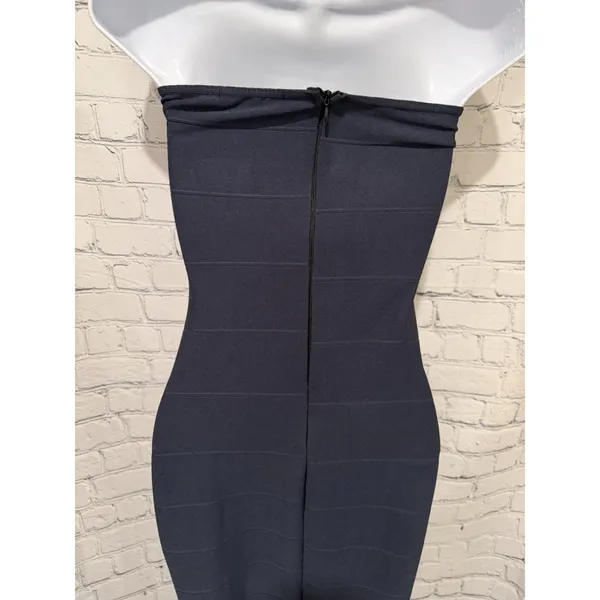 Missguided Strapless Bandage Bandeau Bodycon Midi Navy Blue dress Size 6 - Image 7