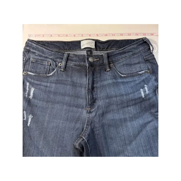 Universal Thread Mid Rise Skinny Jeans Dark Wash‎ Distressed 8 29R Casual Chic - Image 7