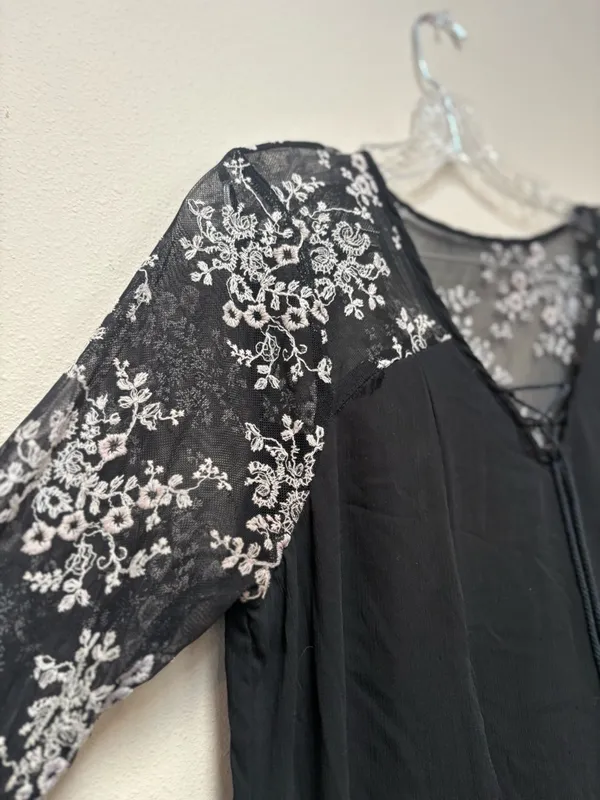 Maurices Whimsigoth Black Lace Tunic Dress L Witchy Boho Romantic - Image 3