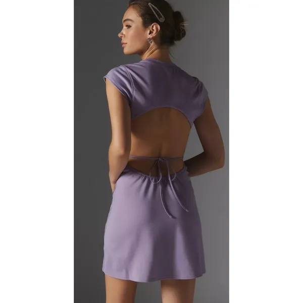 Silence‎ + Noise Sadie Lavender Cutout Mini Dress, XL - Image 4
