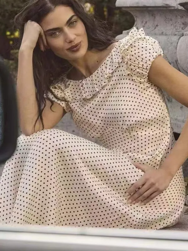 Doen EMERENCE DRESS IN CRÈME PORTIA DOT,XS - Image 4