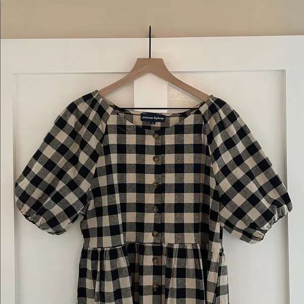 MODCLOTH x PRINCESS HIGHWAY Isabelle Dress Gingham Plaid Cotton Linen Size 10 - Image 7