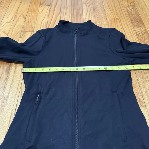 Set Active‎ Black Sportbody Sporty Warm Up Full Zip Athletic Jacket Size Medium - Image 7
