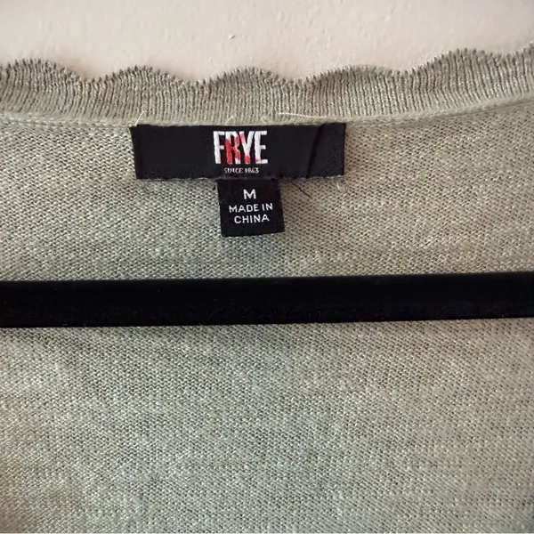 FRYE Green Openwork Button-Front Cardigan Sweater women’s Size Medium - Image 3