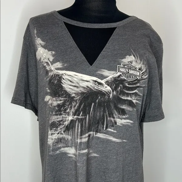 Harley-Davidson Women’s 2X Mesh Front Tee – Cool Gray - Image 2
