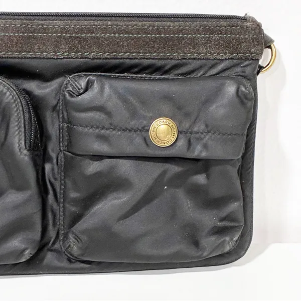 Coach Black Nylon Emerald Green Interior Gold‎ Hardware Mini Shoulder Bag Y2K - Image 2