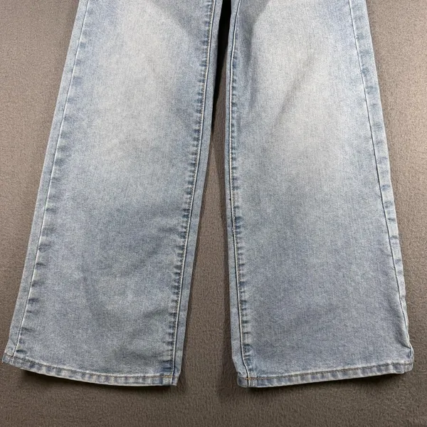 Old Navy Extra High-Rise Sky-Hi Wide Leg Jeans Womens 0 Blue Light Stretch Denim - Image 2
