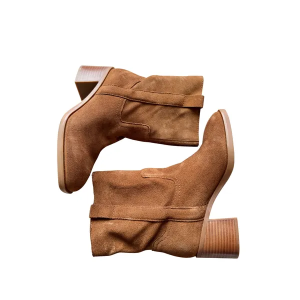Steve Madden Romney Cognac Suede Western Square Toe Block Heel Boots Size 7.5‎ - Image 5