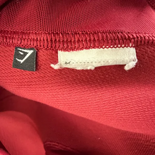 Gymshark Mesh Neckline Sports Bra‎ S Red Racerback High Impact Support Fitness - Image 6