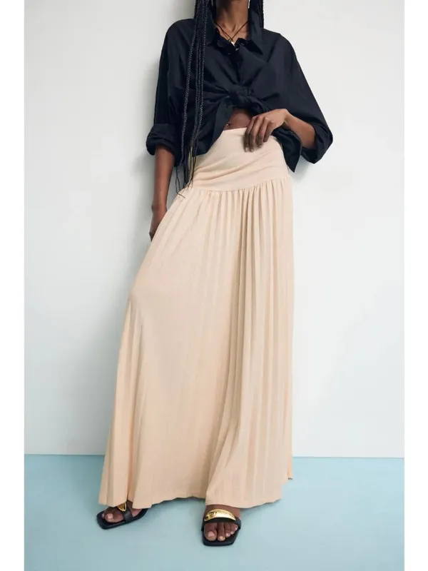 Lioness Field of Dreams Maxi Skirt in Small Cream Womens Long Bottoms - Image 12