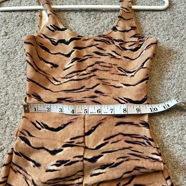 WeWoreWhat Womens Tiger‎ Print Scoop Neck Sleeveless Romper Brown Black - Image 6