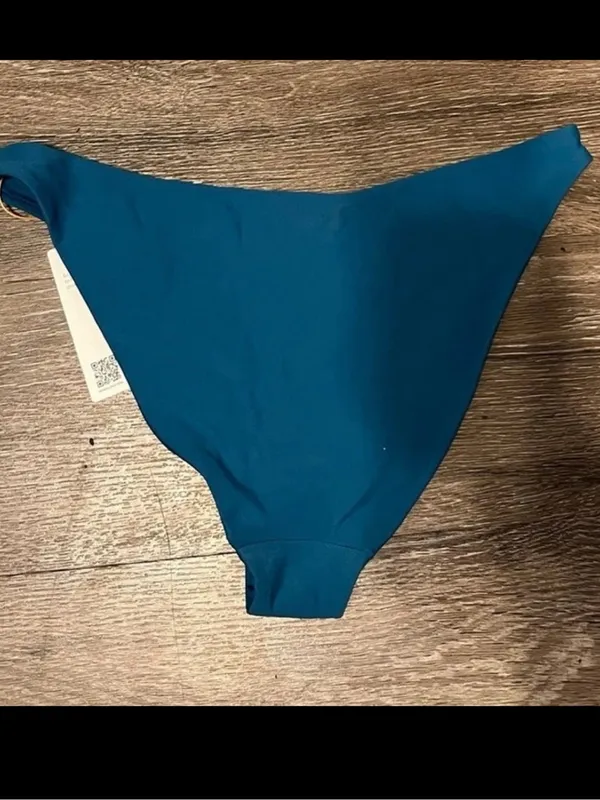 Quince Italian Low Rise Bikini Bottom in Deep Lagoon Teal Size Small NWT! - Image 4
