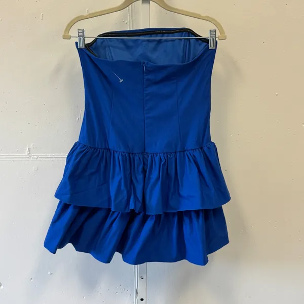 Lucy In The Sky Royal Blue Strapless Tiered Ruffle Mini Dress‎ XL Party Cocktail - Image 2