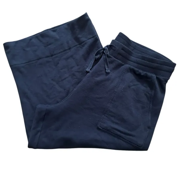 Quince Women’s Size XL Navy Blue SuperSoft Cropped Wide Leg Fleece Pants - Image 7