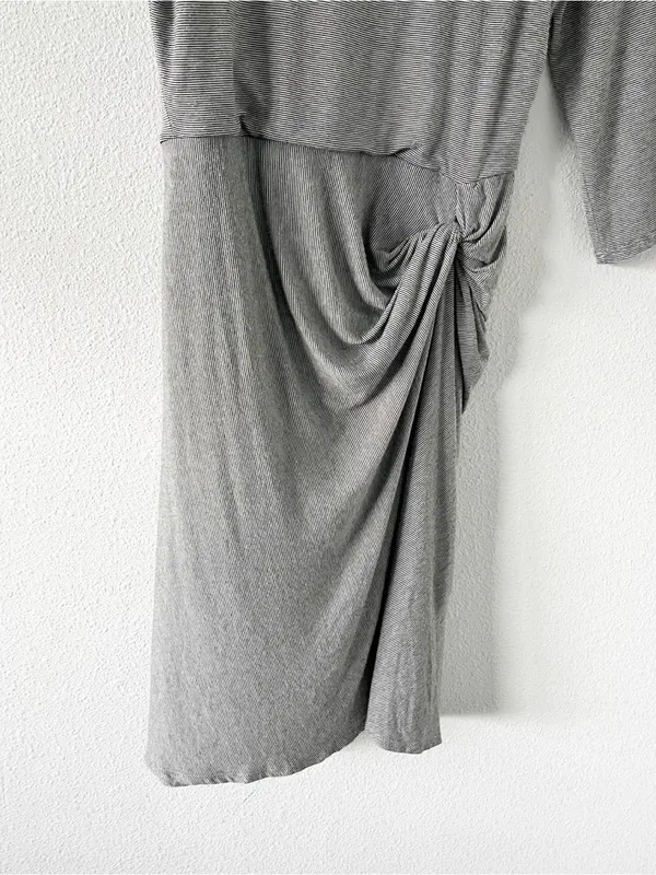 Anthropologie Amadi Striped Jersey Knit Side Knot Dress - Image 5
