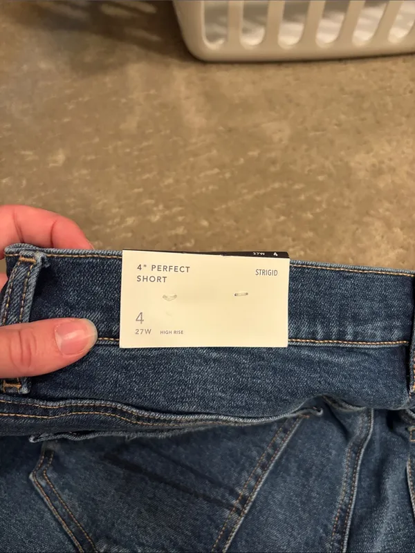 American Eagle Outfitters Dark Blue Denim Cutoff Shorts - Image 3