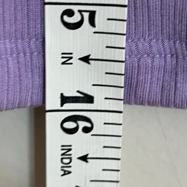Offline by Aerie Purple Ribbed‎ Ruched Side Cropped Long Sleeve Top Small - Image 6