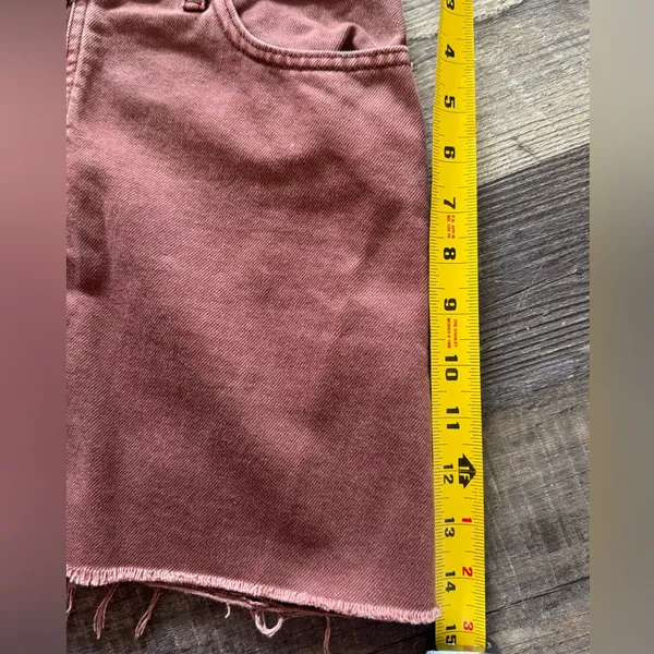 Free People We the Free Virgo Denim jean Mini zip up Skirt mauve‎ size 27 - Image 7