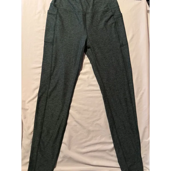 Marika Womens High Waisted Heather Green Pocket Leggings Size Medium - Image 3