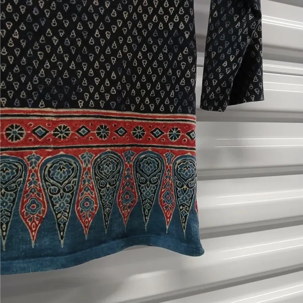 Lauren Ralph Lauren Women's Top Medium Black Print Pullover Stretch Sweater Boho - Image 4