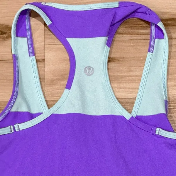 Lululemon Cool Racerback Bold Stripe Power Purple Tank Top Women’s 2 - Image 4