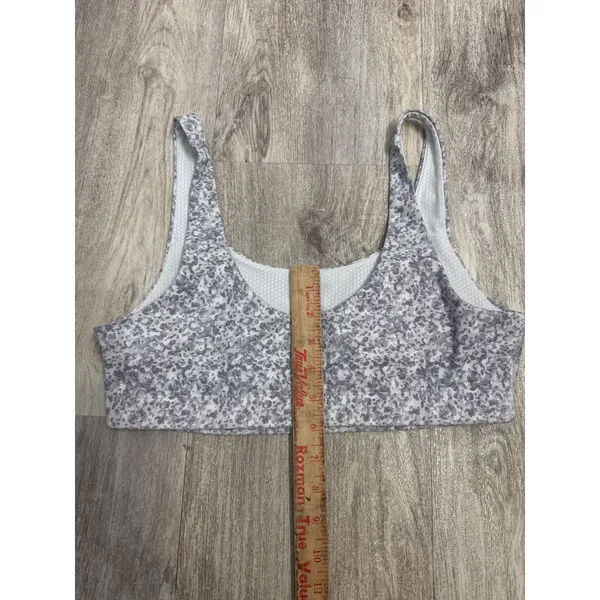 Vuori Women Purple White Floral Leopard Print Daily Sports Bra Size Large - Image 8