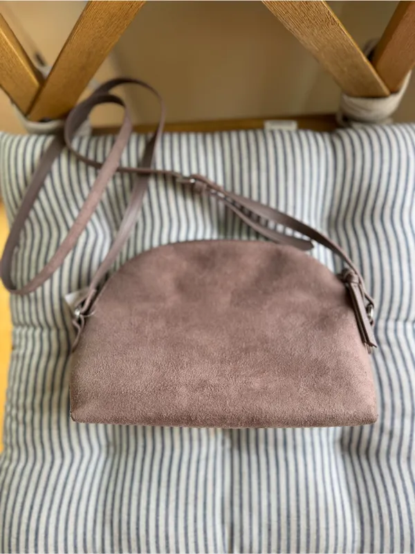 Old Navy Taupe Tan Faux Suede Purse Shoulder Bag NWT - Image 4