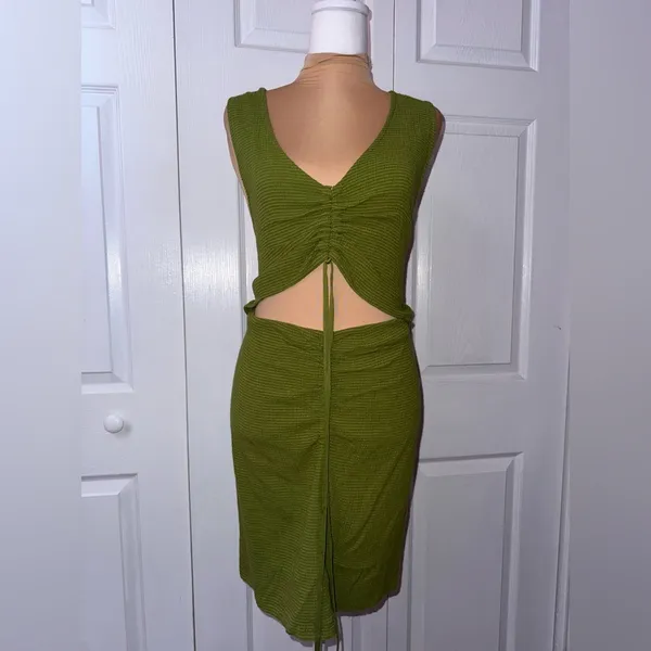 NWOT Free‎ People Laila Mini Dress in Calla Green Size LARGE - Image 5
