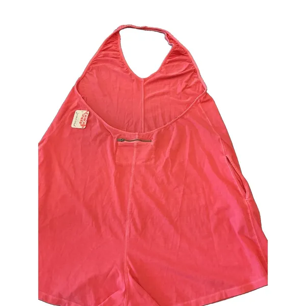 FP Movement NWT $60 Free People Hot Shot Halter Romper Open Back Hibiscus Pink - Image 8