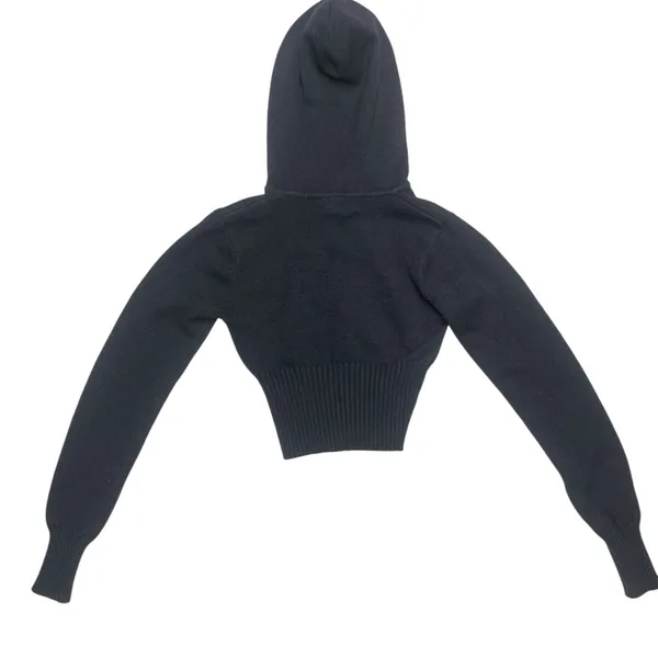 Edikted Desiree Knitted Hooded Cardigan in Navy Blue Women’s Size Small - Image 6