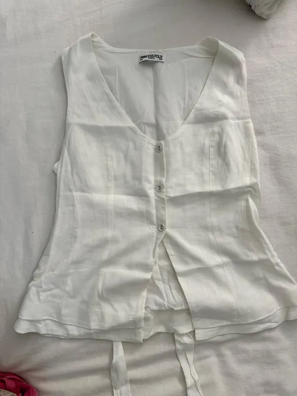 Linen Vest Top - Image 3