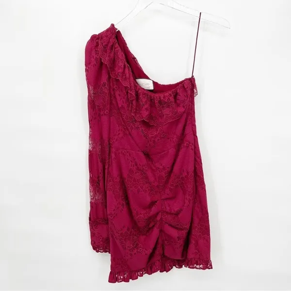 Alexis llana One Shoulder Ruffle Lace Bodycon Mini Dress S - Image 3