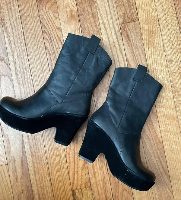 Kork Ease Leather Waterproof Block Chunky Heel Winter Rubber Outsole Low Kitten anti-slip - Image 7
