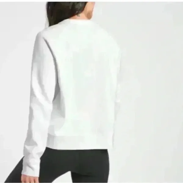 Athleta White Limitless Graphic Crew Sweater Size Medium‎ - Image 2
