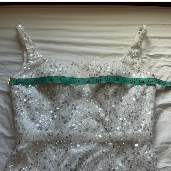 AW Bridal Sleeveless Sequin and Beaded Wedding Dress W6 White/Ivory - Image 7