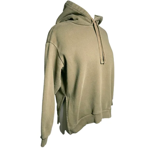 EVERLANE Women’s The French Terry Side Slit Army Green Pull On Hoodie - Image 5