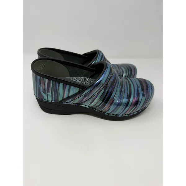 Dansko XP 2.0 Blue Purple Iridescent Metallic Clogs Professional Nursing Shoes - Image 7