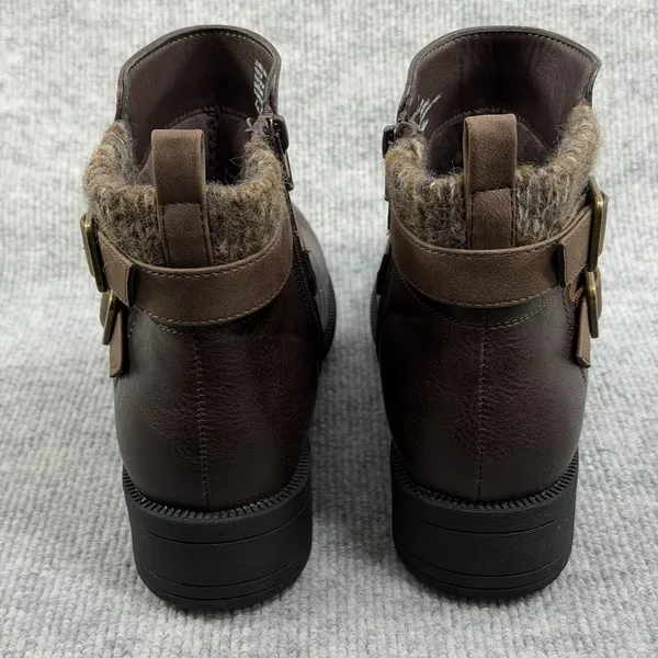 Easy Street Size-8WW Women's Kourt Slip Resistant Ankle Boots Brown - Image 8
