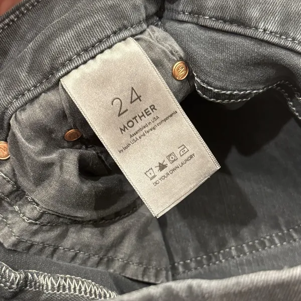 Mother Jeans The Looker Sz 24 Faded Black Wash‎ Not Guilty Mid Rise Fray Skinny - Image 2